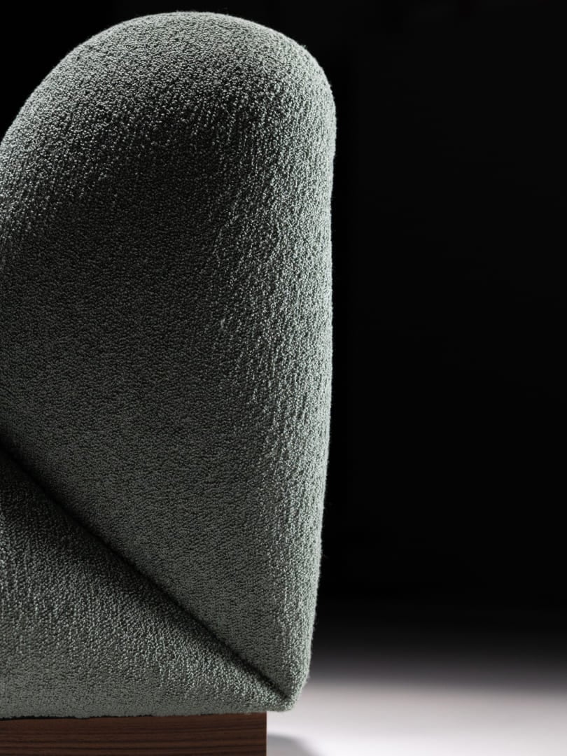 Moroso Clay Loungestol: detalj av avrundet rygg