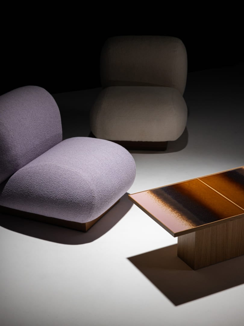 Moroso Clay Loungestol: loungestol med synlig keramikkplate