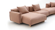 Moroso Cuadra-Soft Edge Sofa: detalj av sete, armlene og myk kant