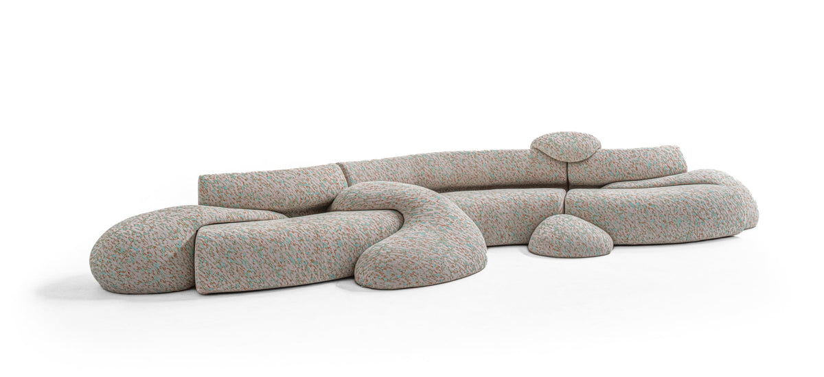 Moroso Gruuvelot Sofa: modulsofa med polstrede støtteflater