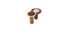 Moroso Mangiafuoco Sidebord: to sidebord med grønne og røde bordplater