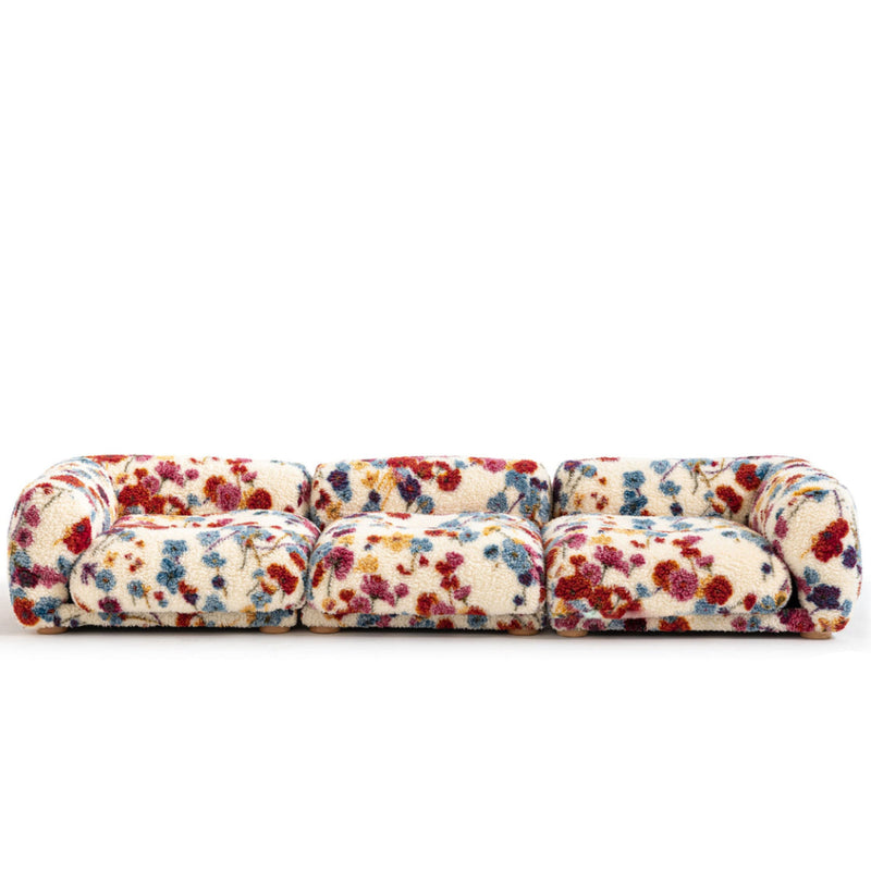 Moroso Me-Time Sofa: sofa i mønstret tekstil sett forfra