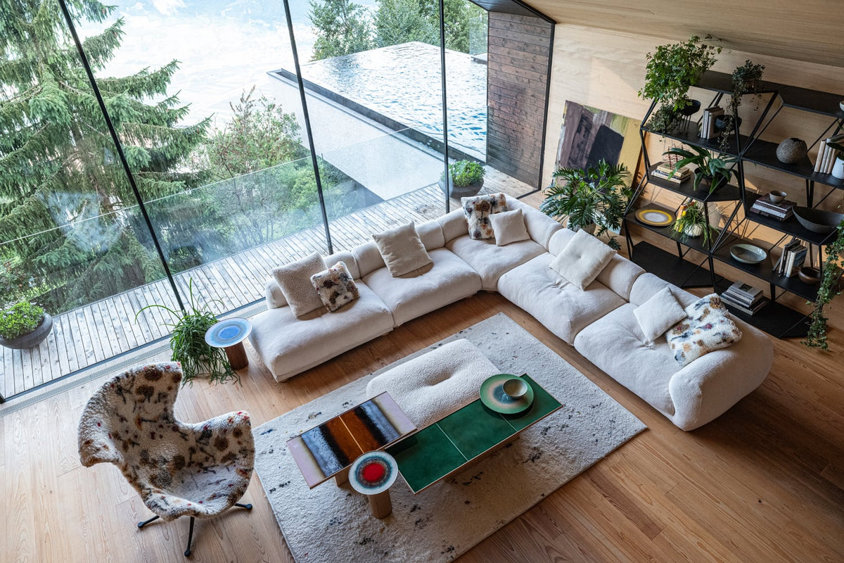 Moroso Me-Time Sofa: sofaoppsett sett ovenfra i interiør
