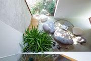 Moroso Pebble Rubble Modulsofa: sitteoppsett sett ovenfra ved vindu
