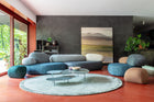 Moroso Pebble Rubble Modulsofa: blått sitteoppsett i interiør