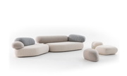 Moroso Pebble Rubble Modulsofa: lyst sitteoppsett med flere ryggformer