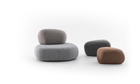 Moroso Pebble Rubble Modulsofa: enkelt sitteelement med puff