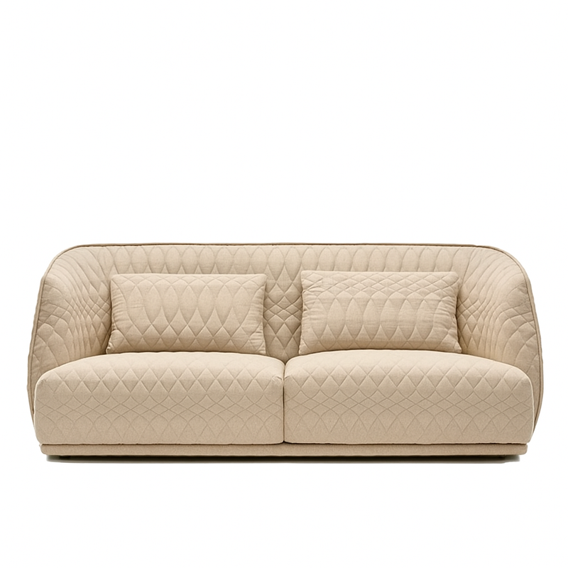 Moroso Redondo Sofa i beige tekstil, sett forfra