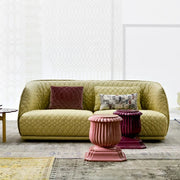 Moroso Redondo Sofa i grønt tekstil, vist i stue
