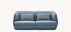 Moroso Redondo Sofa, blå sofa med vattert trekk sett forfra