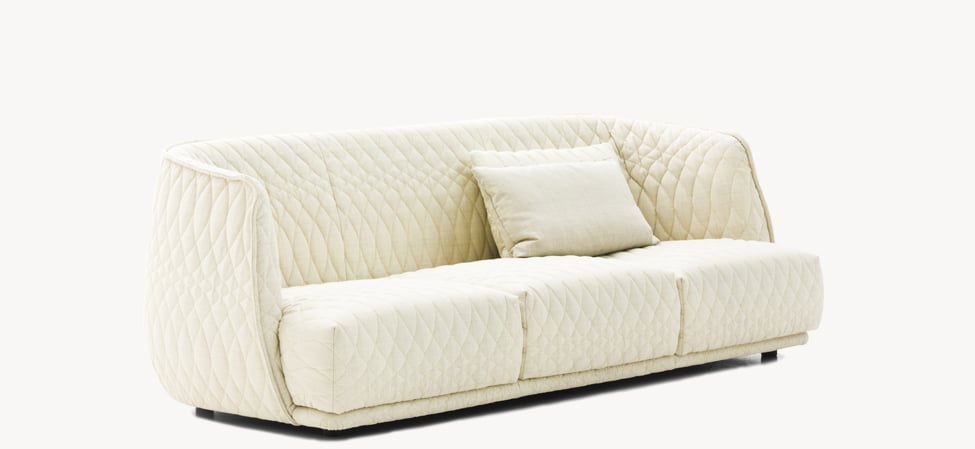 Moroso Redondo Sofa, lys sofa med vattert trekk