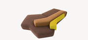Moroso Rift Sofa: sofa med brunt og gult trekk