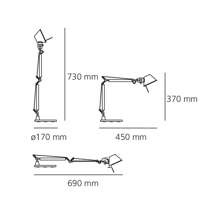 Tolomeo Micro Brushed Copper Bordlampe - Utstillingsmodell